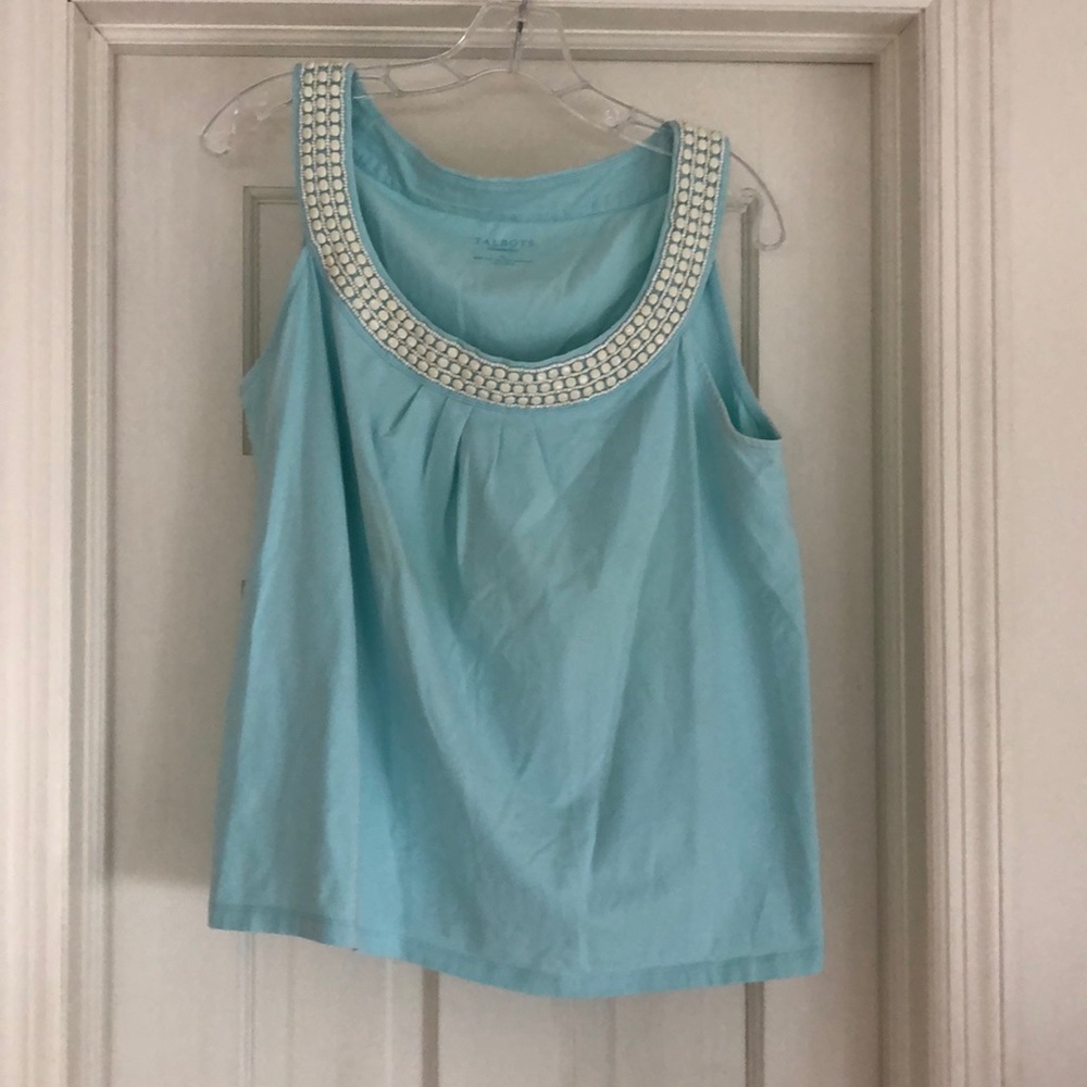 Blue beaded tank top